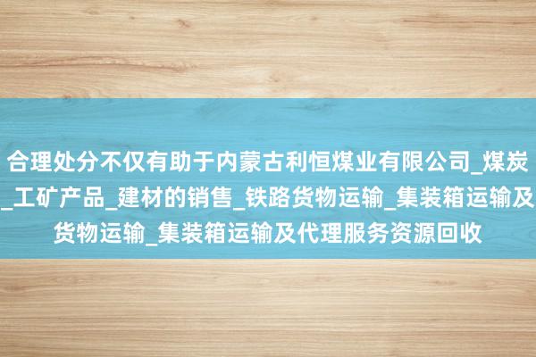 合理处分不仅有助于内蒙古利恒煤业有限公司_煤炭的仓储_批发_销售_工矿产品_建材的销售_铁路货物运输_集装箱运输及代理服务资源回收